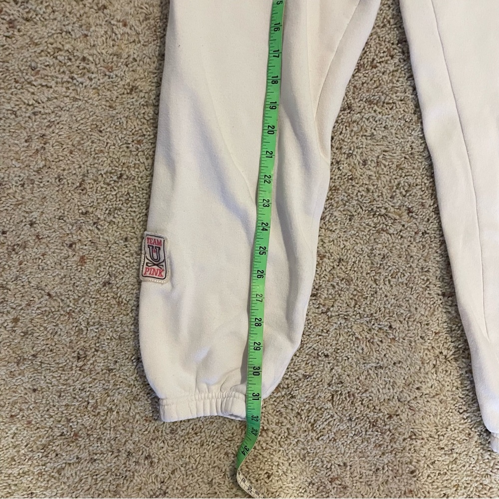 Y2K White Victoria’s Secret Pink sweatpants with blue accents size XS - Picture 5 of 7